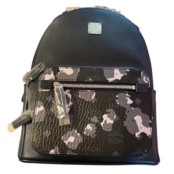 MCM Backpack black floral camo camouflage look - Picture 1 of 14
